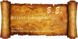 Bilitz Euridiké névjegykártya